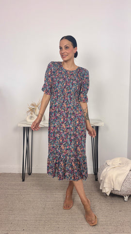 Vestido Estampado Midi Marino Vestido Estampado Midi Marino