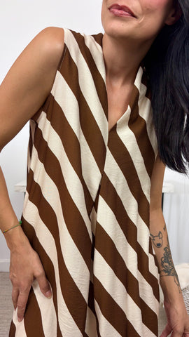 Vestido Rayas Marrón Vestido Rayas Marrón