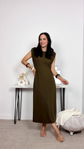 Vestido Hombreras Boton Vestido Hombreras Boton