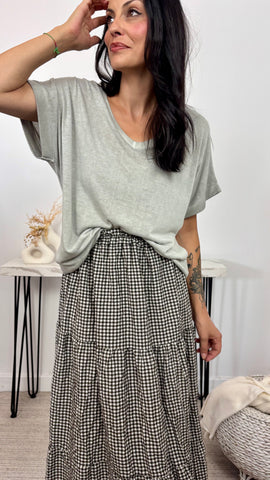 Falda Vichy Negro Falda Vichy Negro