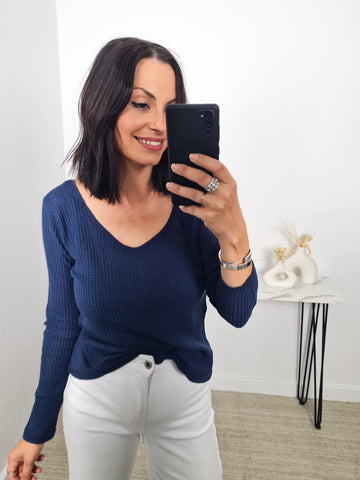 Camiseta Detalle Encaje Azul Camiseta Detalle Encaje Azul