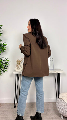 Blazer Mini Brillos Marrón