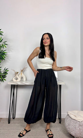 Pantalón Ballon Fluido Negro
