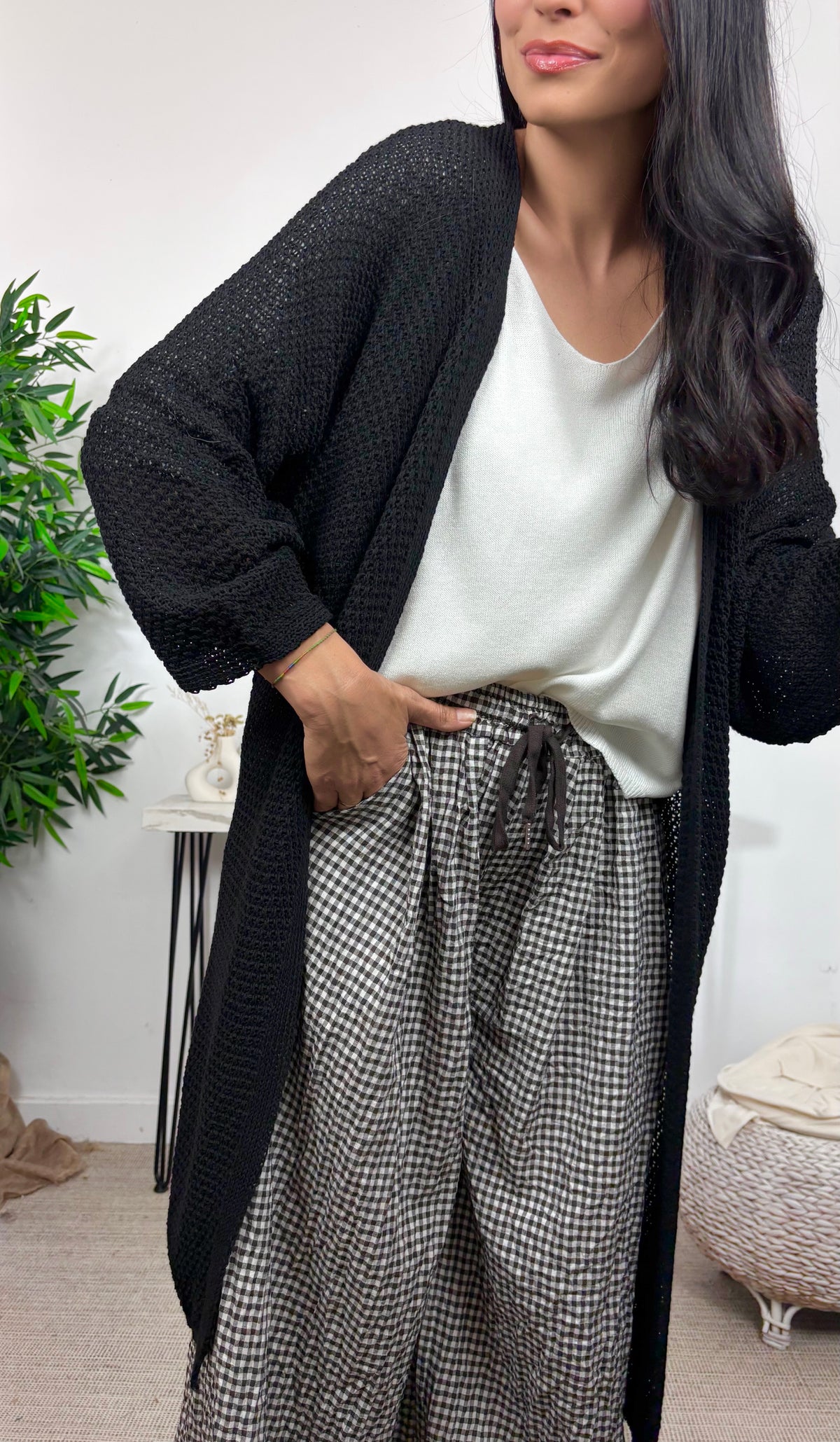 Cardigan Midi Negro