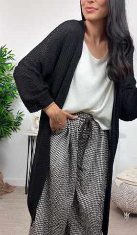 Cardigan Midi Negro