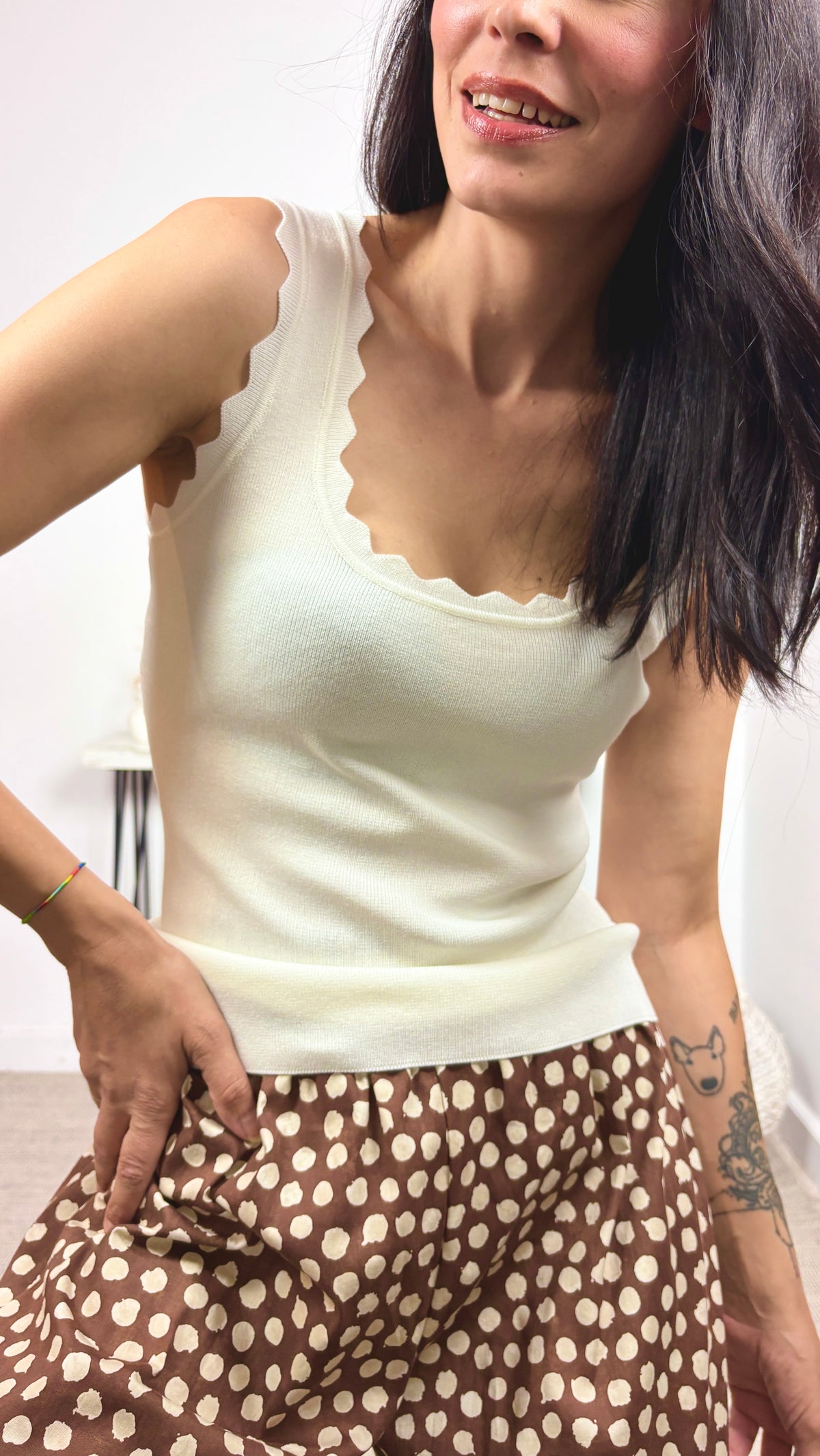 Top Tirante Onda Blanco