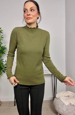 Jersey Basic Canalé Verde