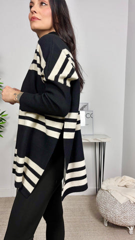 Jersey Rayas Oversize Negro