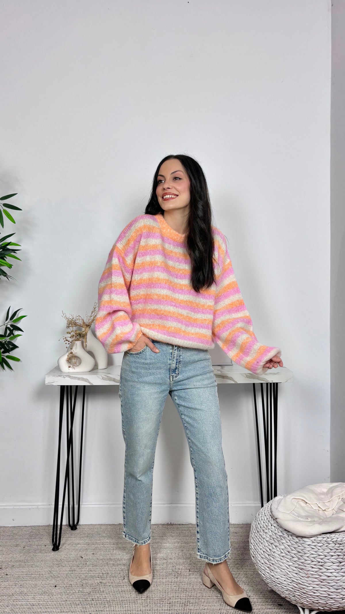 Jersey Rayas Multicolor Coral