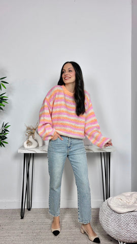 Jersey Rayas Multicolor Coral