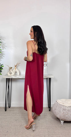 Vestido Lencero Rojo Cereza