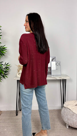 Jersey Lentejuelas Granate