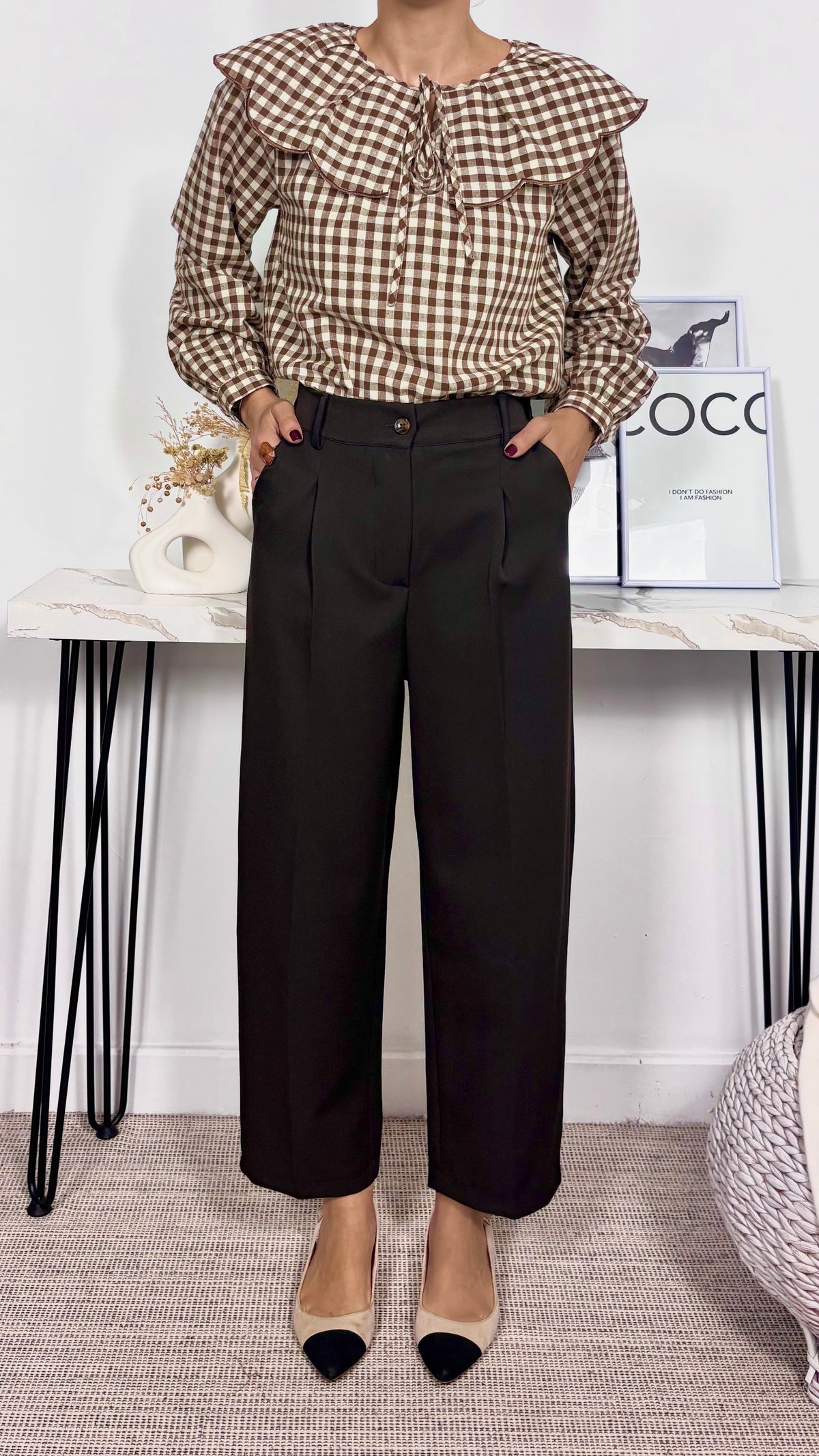 Pantalón Pinzas Marrón