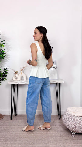 Top Evasé Blanco