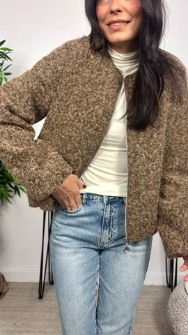 Bomber Rizada Marrón