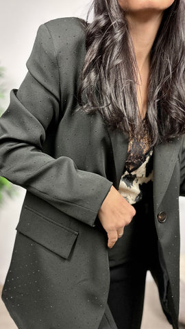 Blazer Mini Brillos Negro