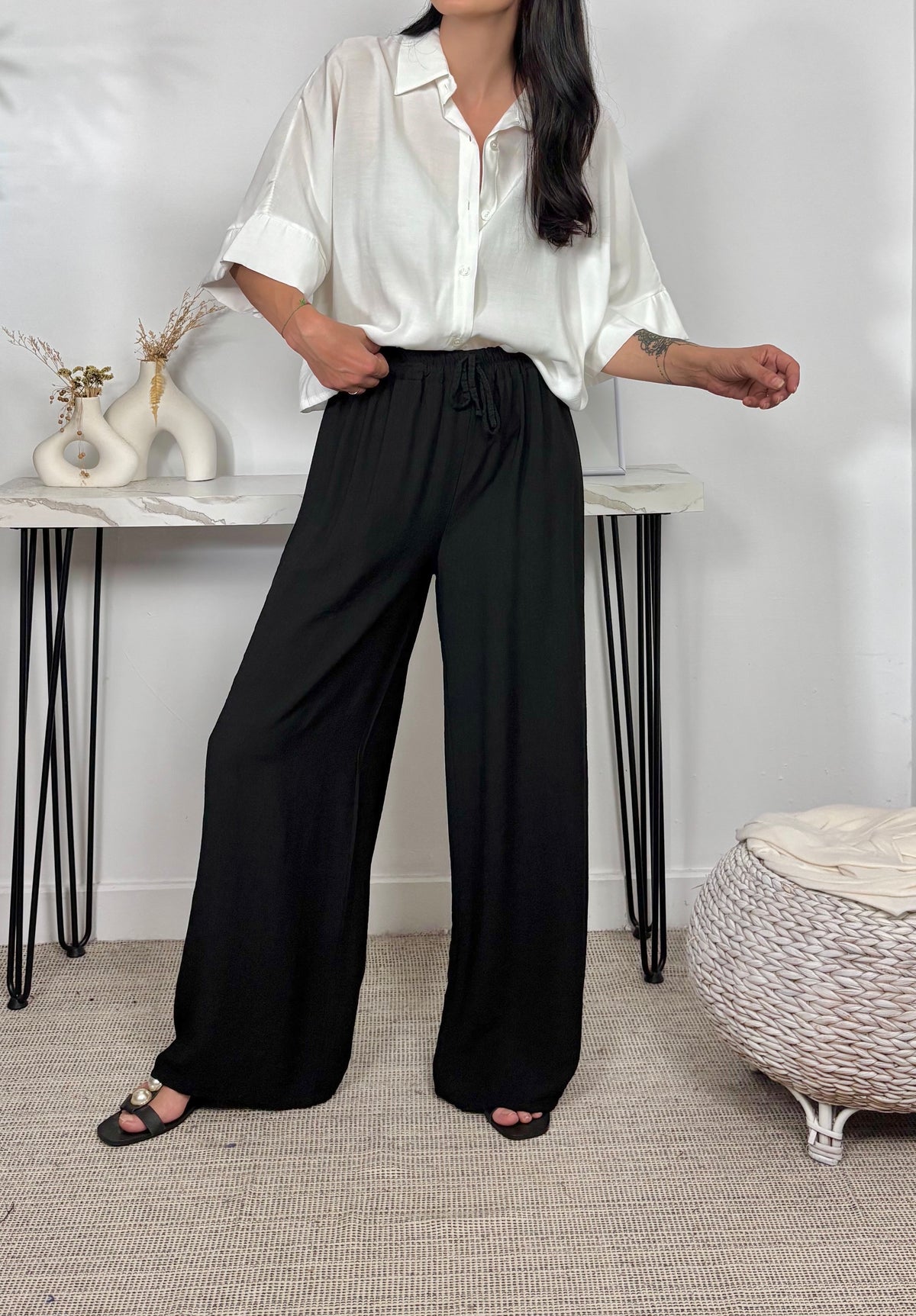 Pantalón Fluido Negro