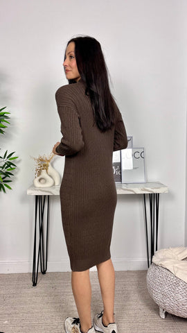 Vestido de Punto Ochos Marrón