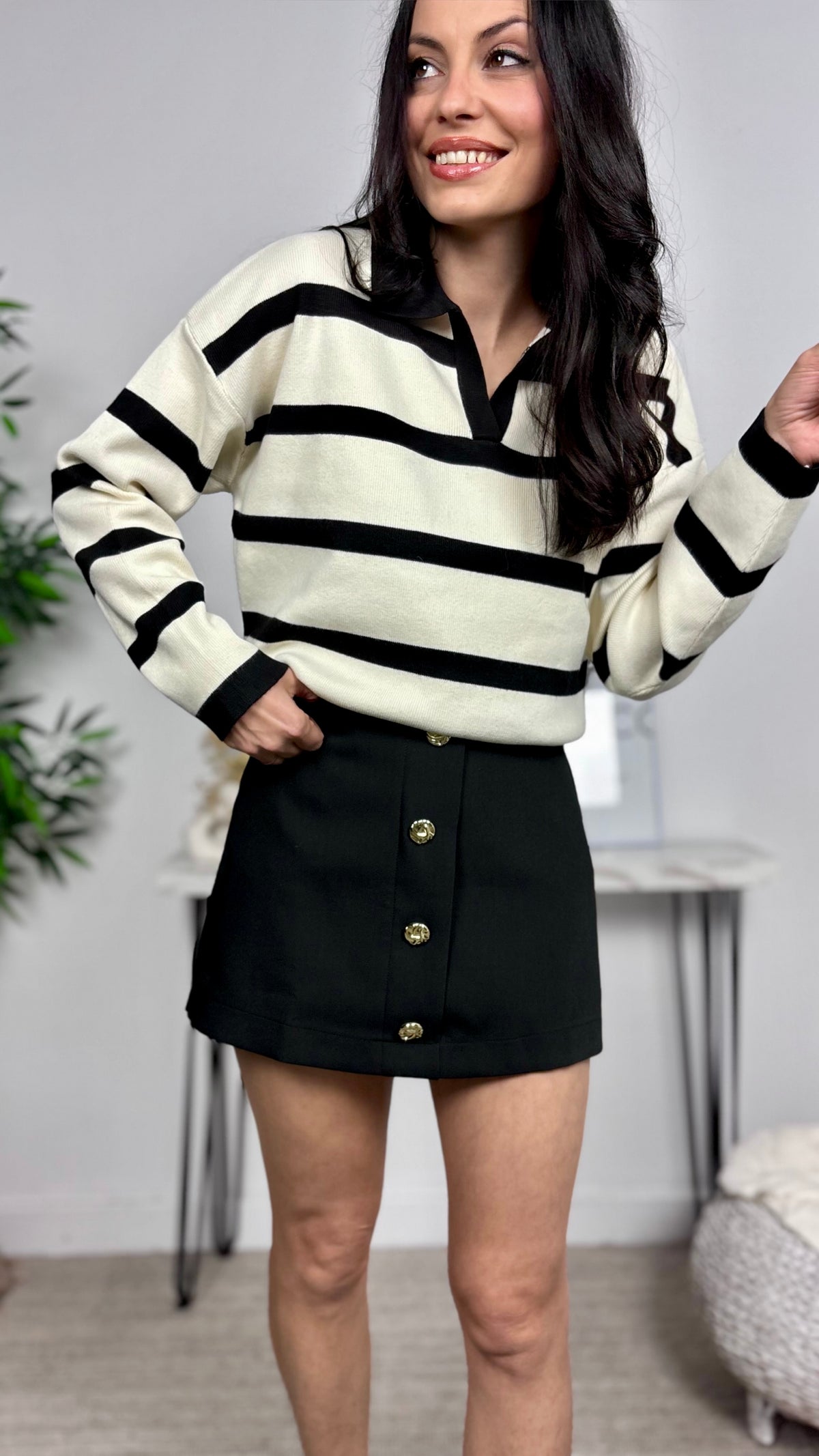 Jersey Cuello Polo Rayas