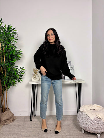 Jersey Botones Dorados Negro