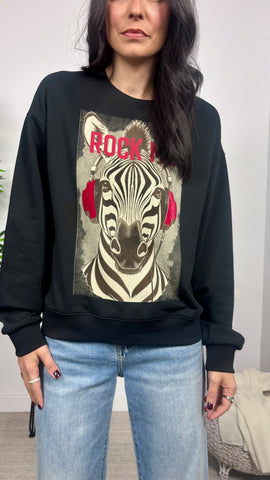 Sudadera Cebra Negro