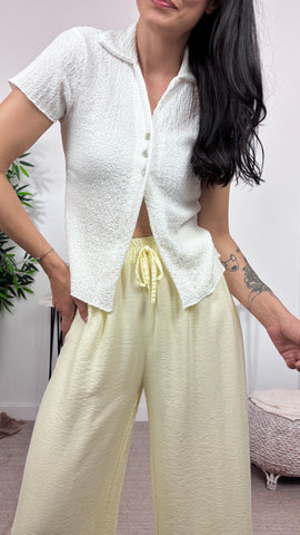 Top Botones Blanco