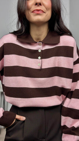 Jersey Rayas Cuello Polo