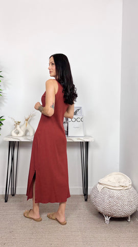 Vestido Canalé Teja