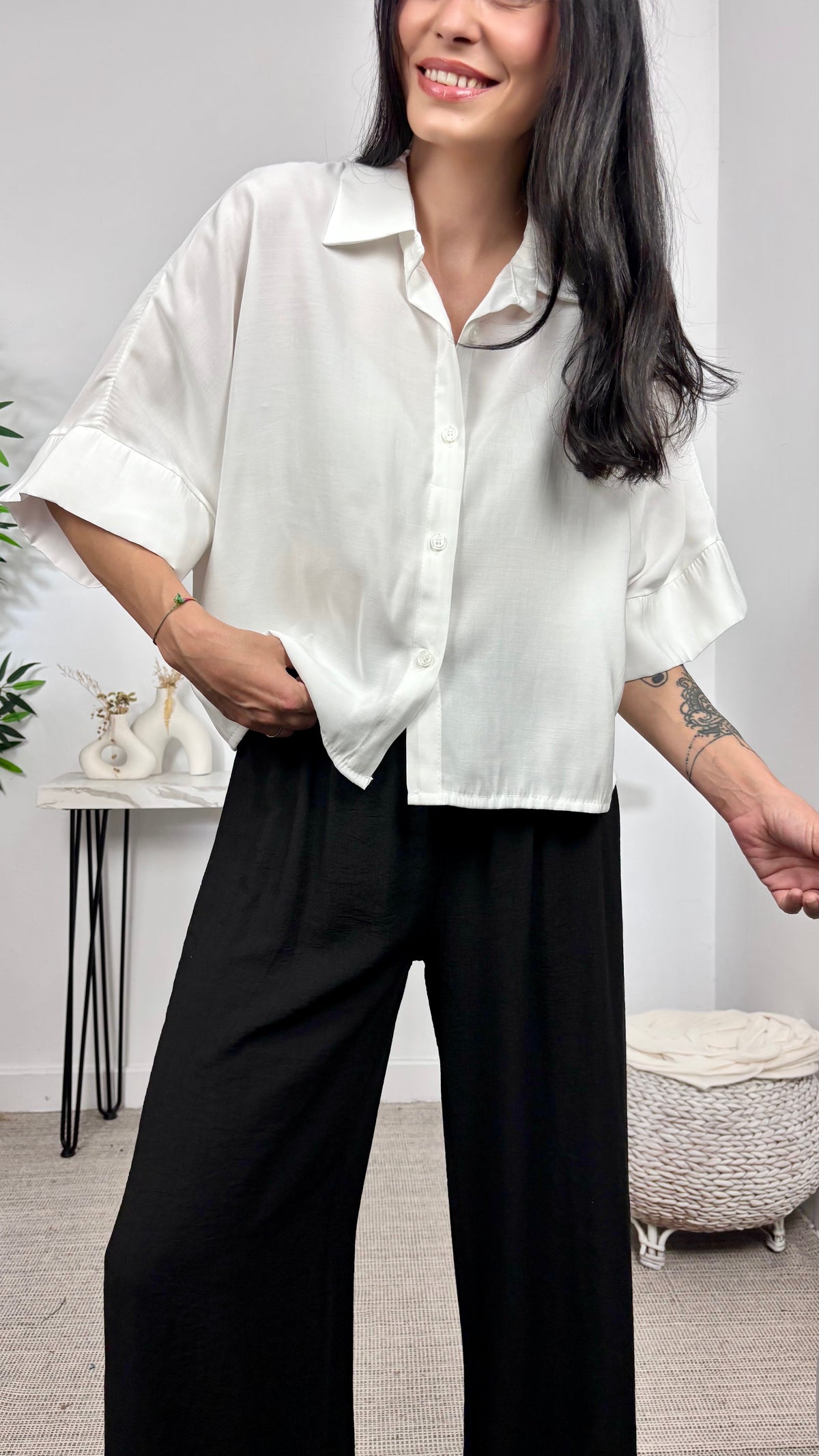 Camisa Basic Corta Blanco