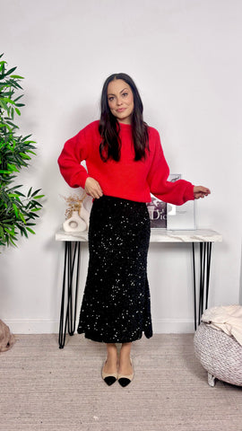 Falda Lentejuelas Midi