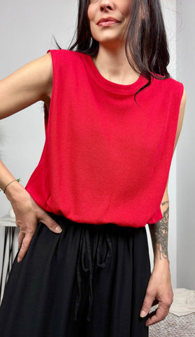 Top Punto Doblado Rojo