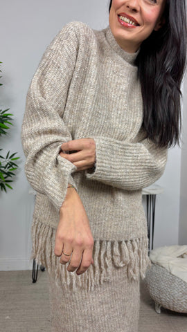 Conjunto Falda Flecos Topo