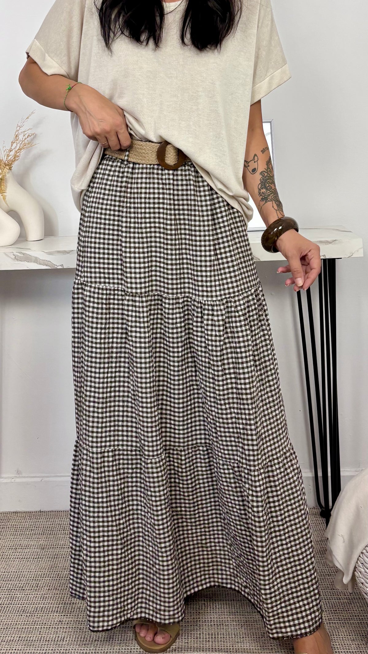 Falda Vichy Chocolate