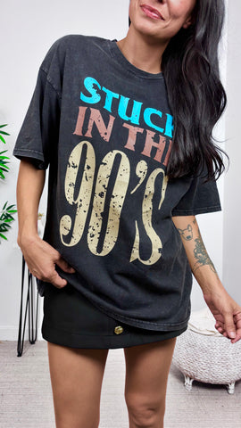 Camiseta 90s Gris Delavado