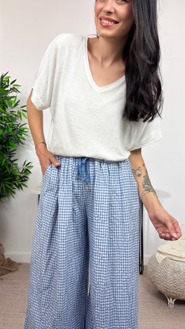 Pantalón Vichy Azul