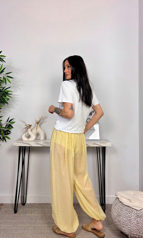 Pantalón Ballon Fluido Amarillo