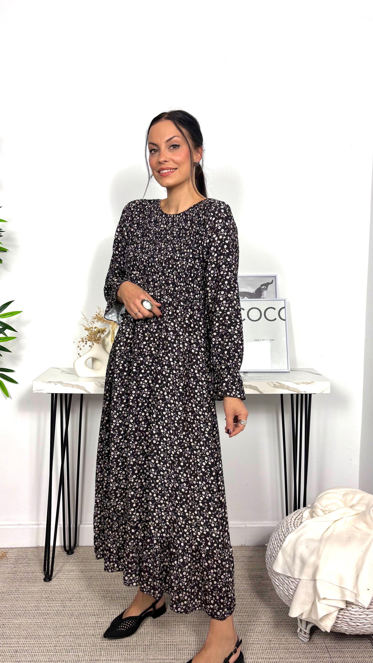 Vestido Nido de Abeja Negro