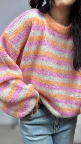 Jersey Rayas Multicolor Coral