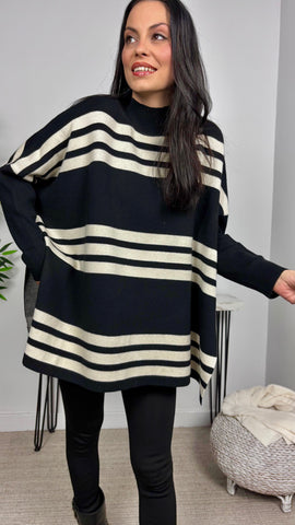 Jersey Rayas Oversize Negro