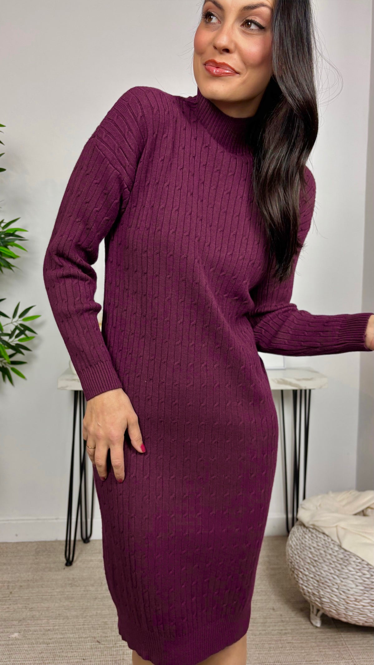 Vestido de Punto Ochos Burdeos