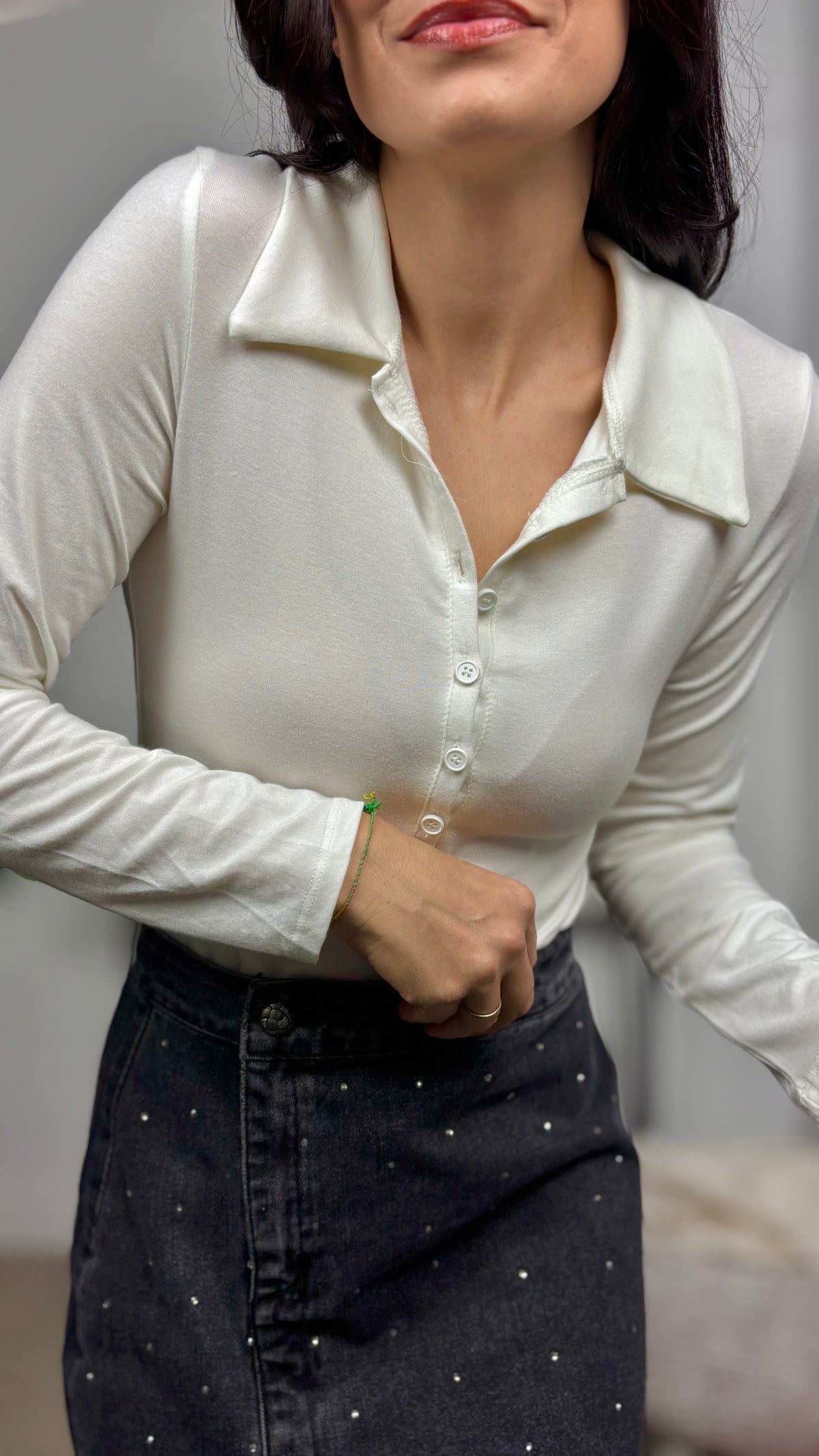 Camiseta Basic Cuello Polo Blanco