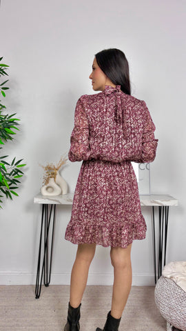 Vestido Corto Granate