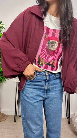 Chaqueta Fluida Granate