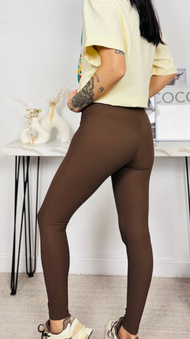 Legguing Ribbed Marrón