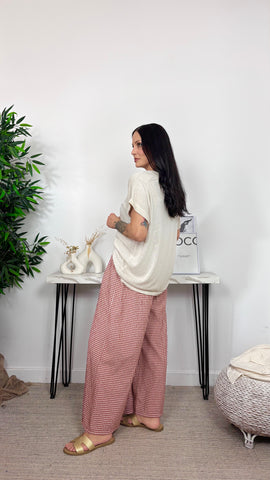 Pantalón Vichy  Teja