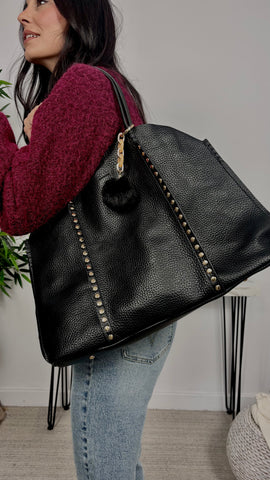 Bolso Shopper Tachuelas Negro