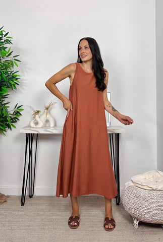 Vestido Basic Teja