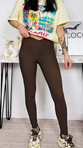 Legguing Ribbed Marrón