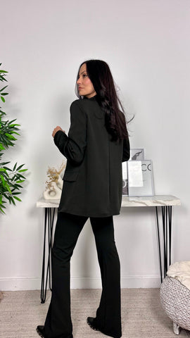 Blazer Mini Brillos Negro