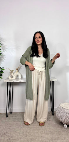 Cardigan Midi Caqui